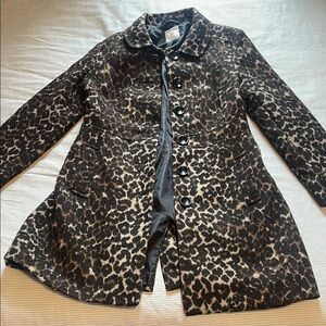 Old Navy Leopard Print Trench Coat S